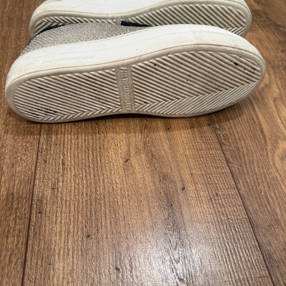 P448 Thea White Leather Mesh Sneakers Sparkles Women's EU Size 39 US Size 8.5 - Picture 7 of 8